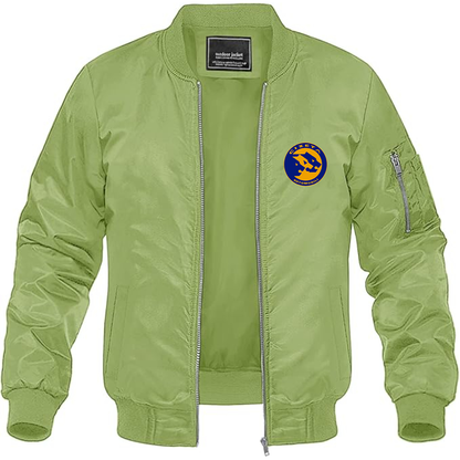 Men's Cizeta Logo Lightweight Bomber Jacket Windbreaker Softshell Varsity Jacket Coat