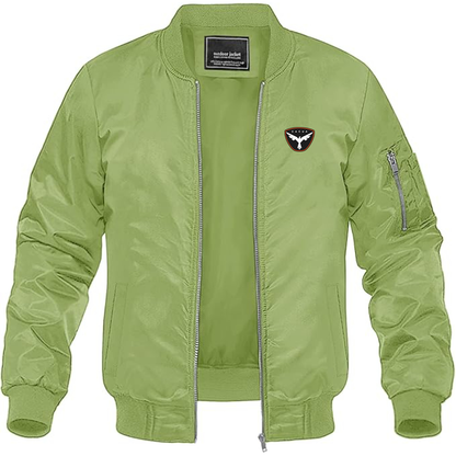 Men's Zacua  Logo Lightweight Bomber Jacket Windbreaker Softshell Varsity Jacket Coat
