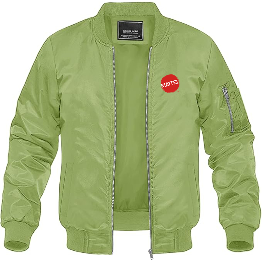 Men's  Mattel  Logo Lightweight Bomber Jacket Windbreaker Softshell Varsity Jacket Coat