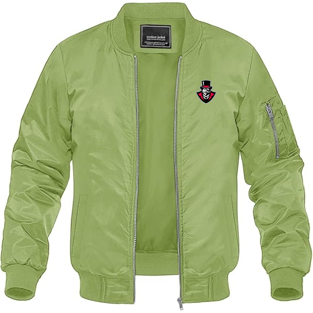 Men's  Austin Peay Governors  Lightweight Bomber Jacket Windbreaker Softshell Varsity Jacket Coat