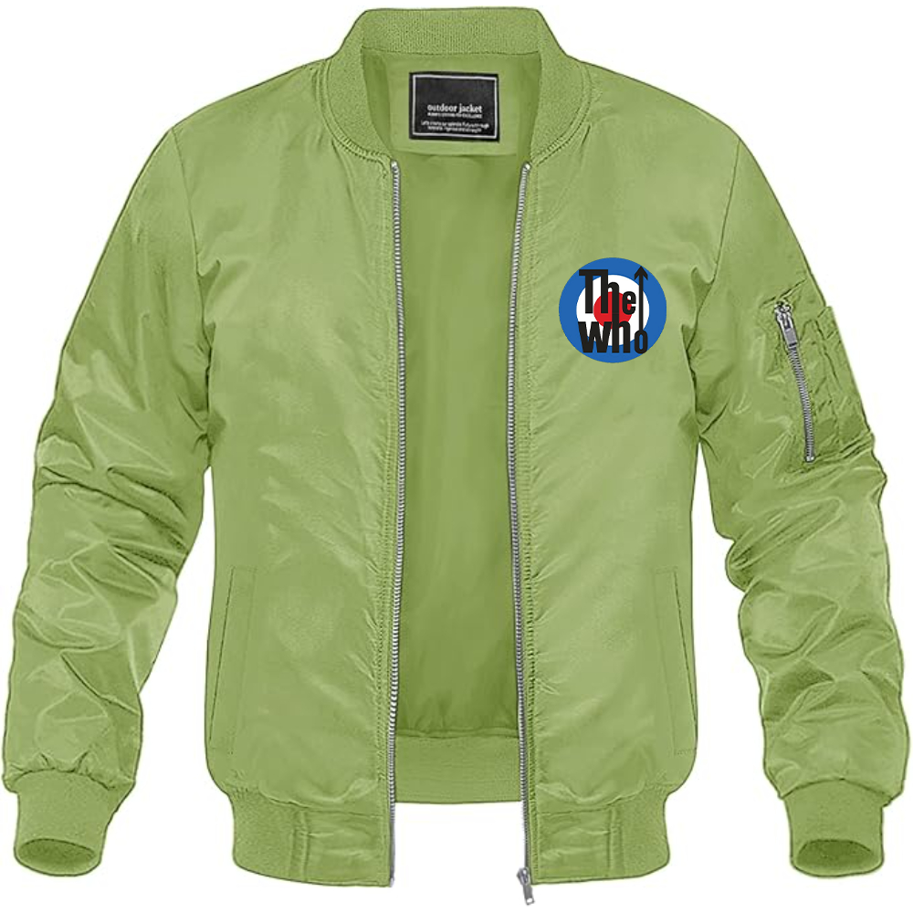 Men's The Who Logo Lightweight Bomber Jacket Windbreaker Softshell Varsity Jacket Coat