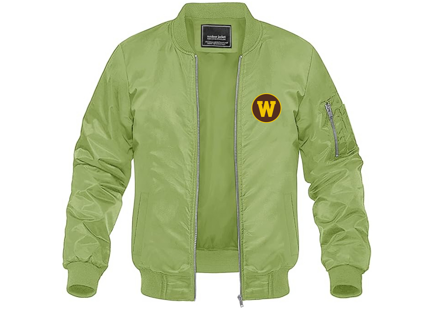 Men's Western Michigan Broncos Lightweight Bomber Jacket Windbreaker Softshell Varsity Jacket Coat