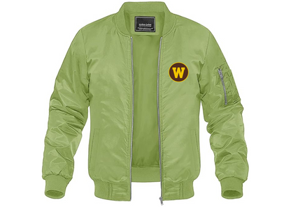 Men's Western Michigan Broncos Lightweight Bomber Jacket Windbreaker Softshell Varsity Jacket Coat