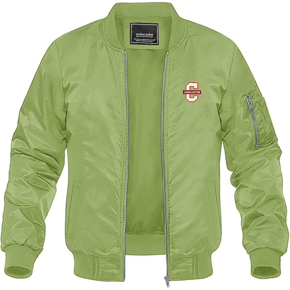 Men's Charleston Cougars Lightweight Bomber Jacket Windbreaker Softshell Varsity Jacket Coat