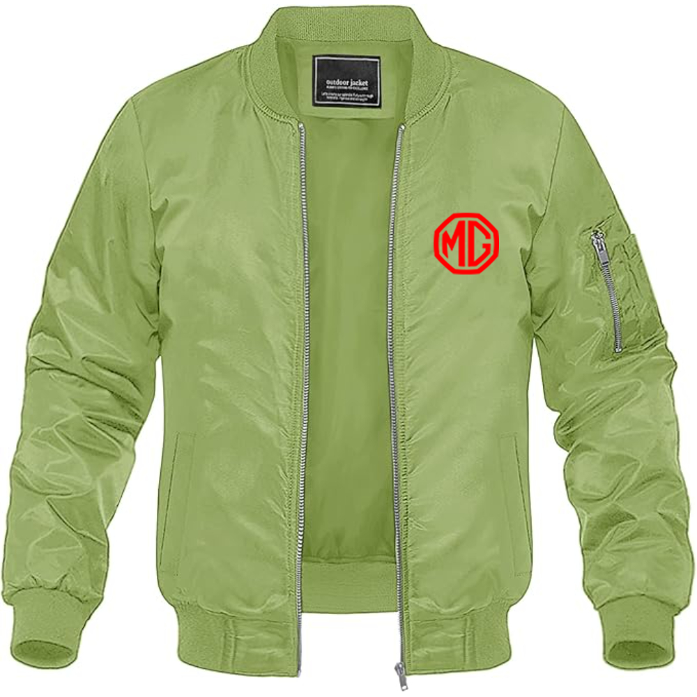Men's MG Logo Lightweight Bomber Jacket Windbreaker Softshell Varsity Jacket Coat