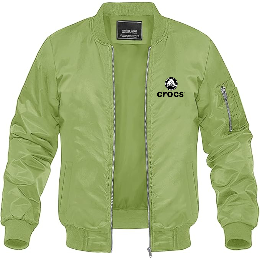 Men's Crocs Logo Lightweight Bomber Jacket Windbreaker Softshell Varsity Jacket Coat
