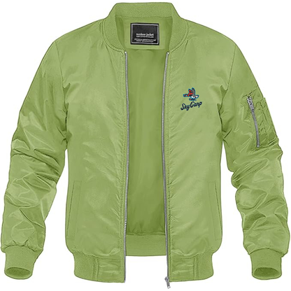 Men's Beloit Sky Carp Logo Lightweight Bomber Jacket Windbreaker Softshell Varsity Jacket Coat