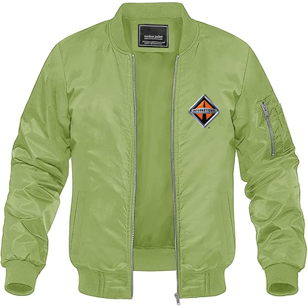 Men's International Trucks Logo Lightweight Bomber Jacket Windbreaker Softshell Varsity Jacket Coat