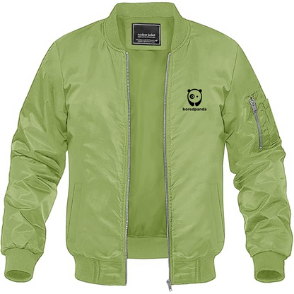 Men's Bored Panda Logo Lightweight Bomber Jacket Windbreaker Softshell Varsity Jacket Coat