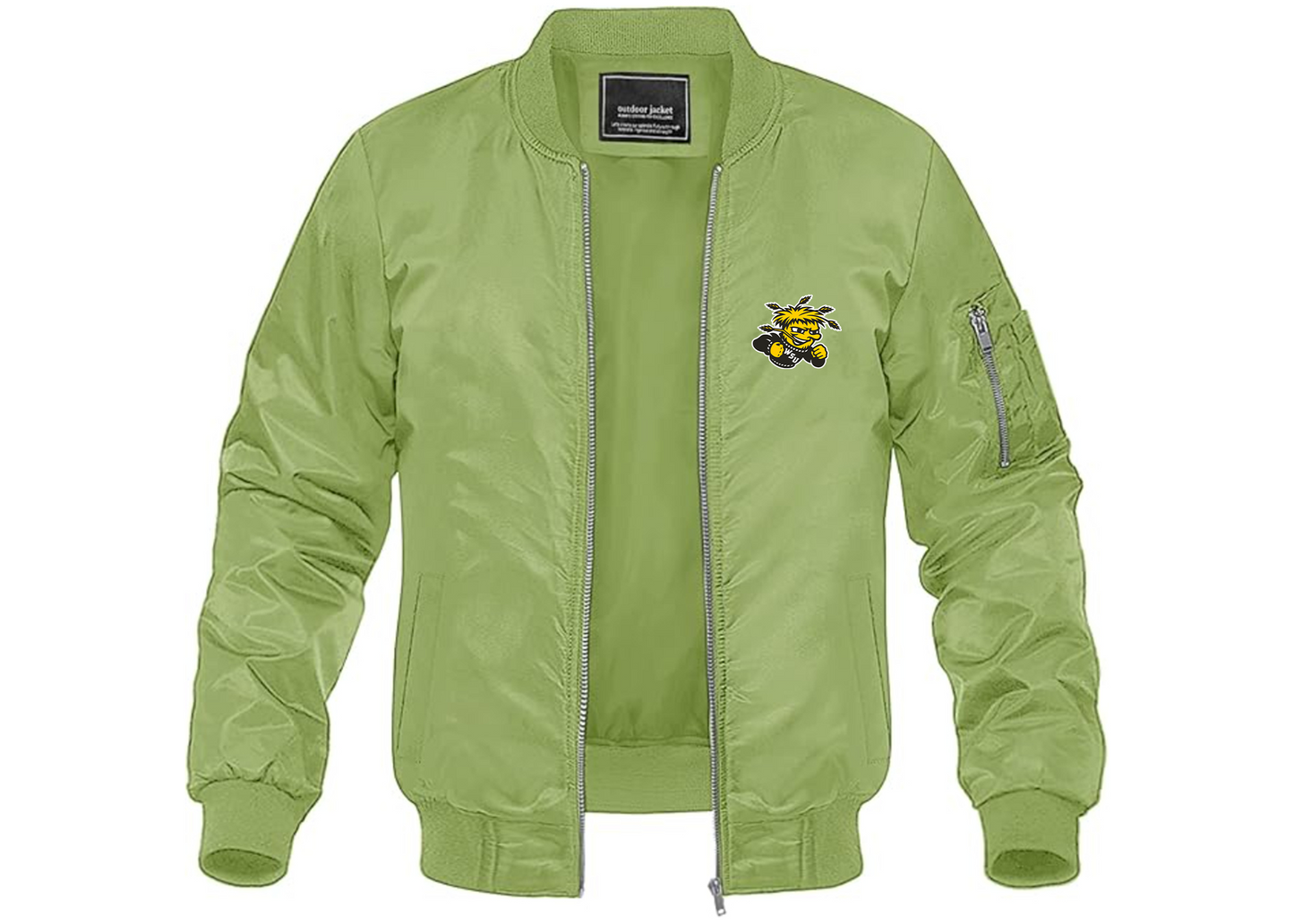 Men's Wichita State Shockers Lightweight Bomber Jacket Windbreaker Softshell Varsity Jacket Coat