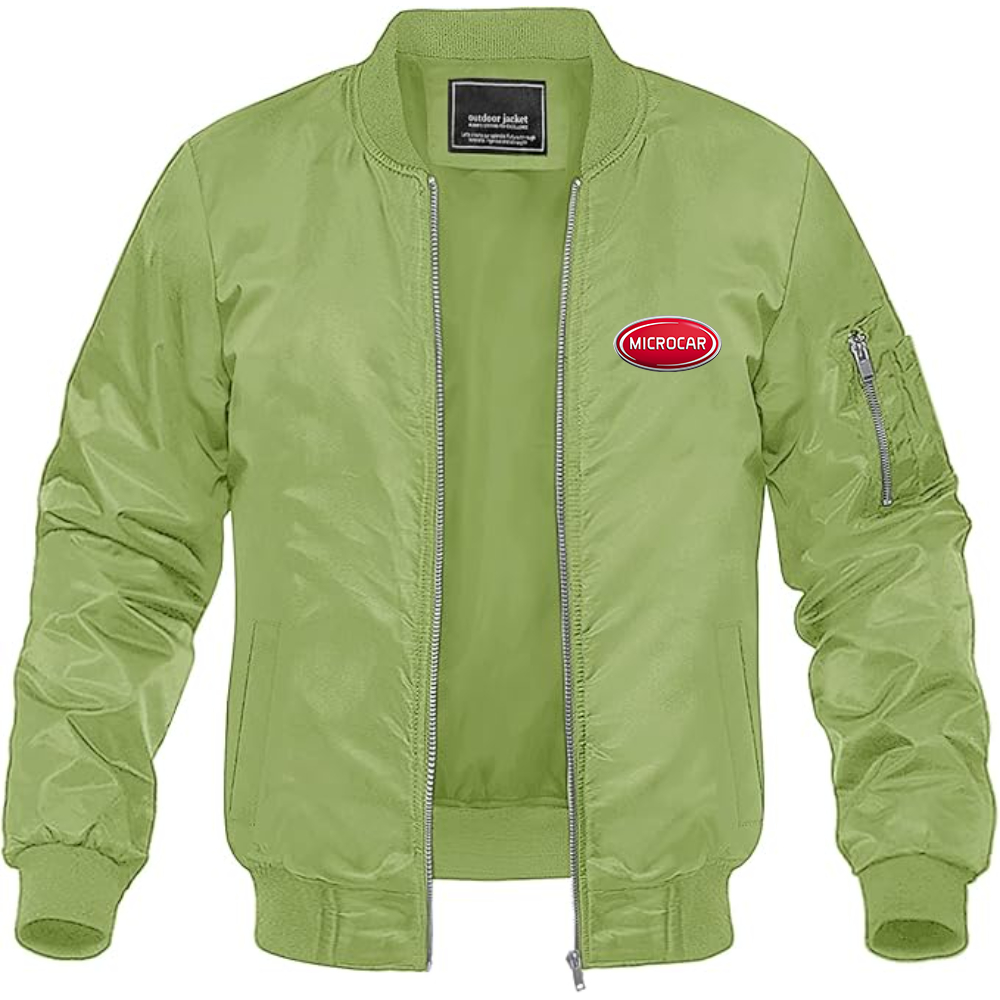 Men's Microcar Logo Lightweight Bomber Jacket Windbreaker Softshell Varsity Jacket Coat
