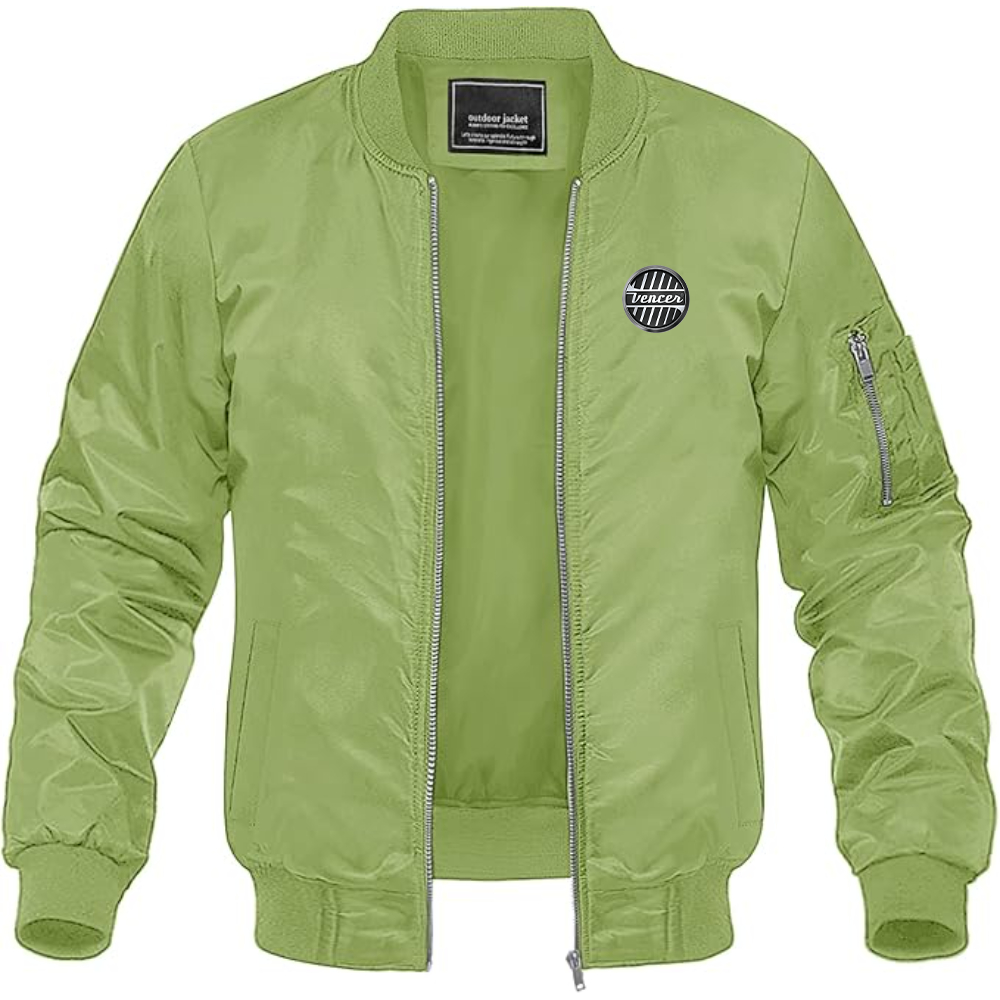 Men's  Vencer Logo Lightweight Bomber Jacket Windbreaker Softshell Varsity Jacket Coat