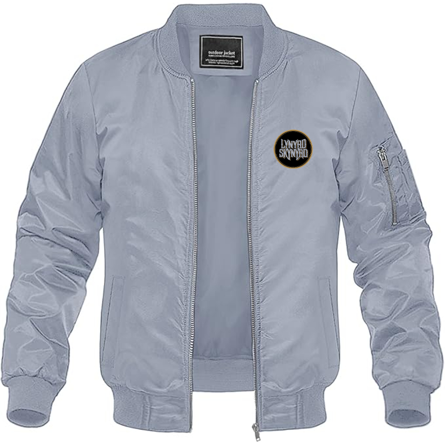 Men's Lynyrd Skynyrd Logo Lightweight Bomber Jacket Windbreaker Softshell Varsity Jacket Coat
