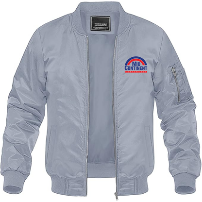 Men's Mid Continent Conference Logo Lightweight Bomber Jacket Windbreaker Softshell Varsity Jacket Coat