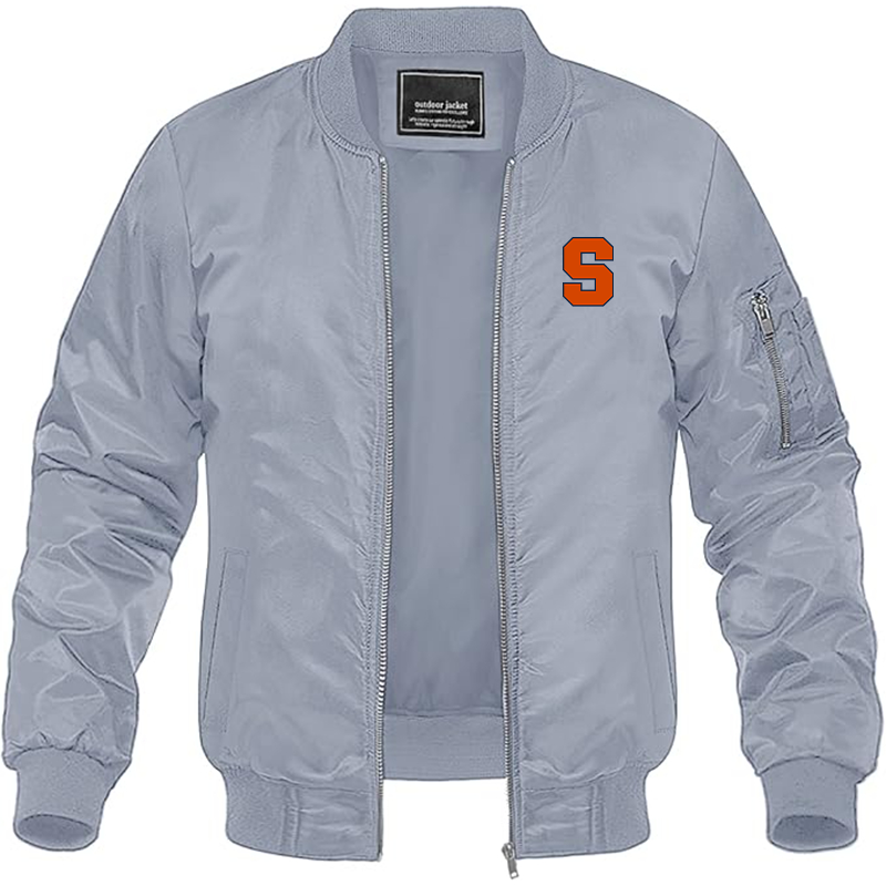 Men's Syracuse Orange Lightweight Bomber Jacket - Grey