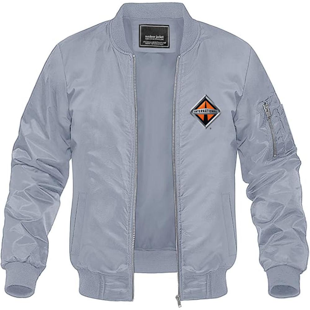 Men's International Trucks Logo Lightweight Bomber Jacket Windbreaker Softshell Varsity Jacket Coat