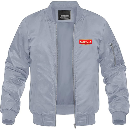 Men's Gancia Logo Lightweight Bomber Jacket Windbreaker Softshell Varsity Jacket Coat