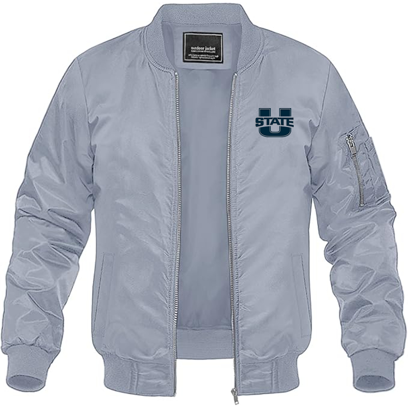 Men's Utah State Aggies Lightweight Bomber Jacket - Grey