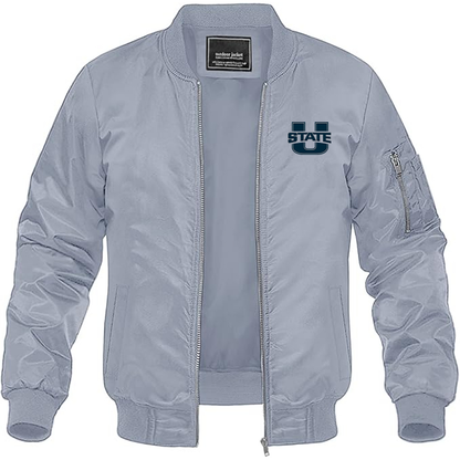 Men's Utah State Aggies Lightweight Bomber Jacket - Grey