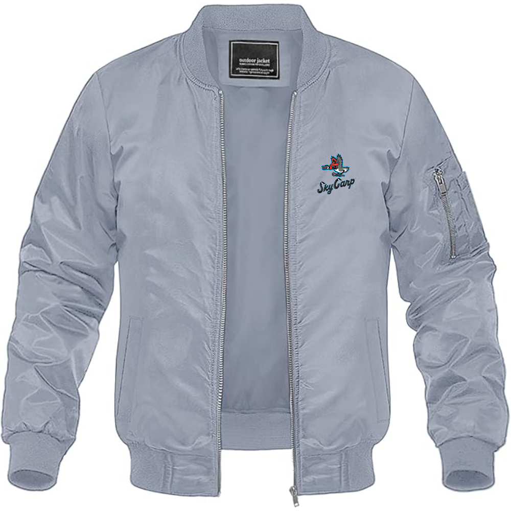 Men's Beloit Sky Carp Logo Lightweight Bomber Jacket Windbreaker Softshell Varsity Jacket Coat
