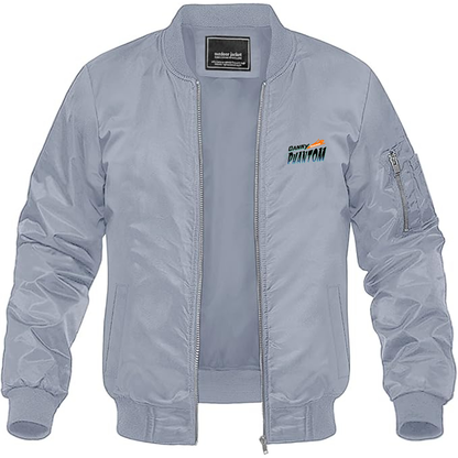 Men's Danny Phantom Logo Lightweight Bomber Jacket Windbreaker Softshell Varsity Jacket Coat