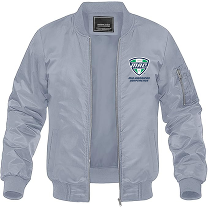 Men's Mid American Conference Logo Lightweight Bomber Jacket Windbreaker Softshell Varsity Jacket Coat
