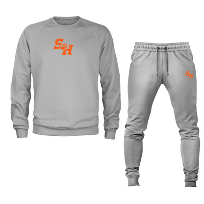 Men's Sam Houston State Bearkats Logo Crewneck Sweatshirt Joggers Suit