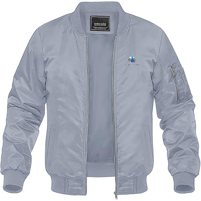 Men's Denza Logo Lightweight Bomber Jacket Windbreaker Softshell Varsity Jacket Coat