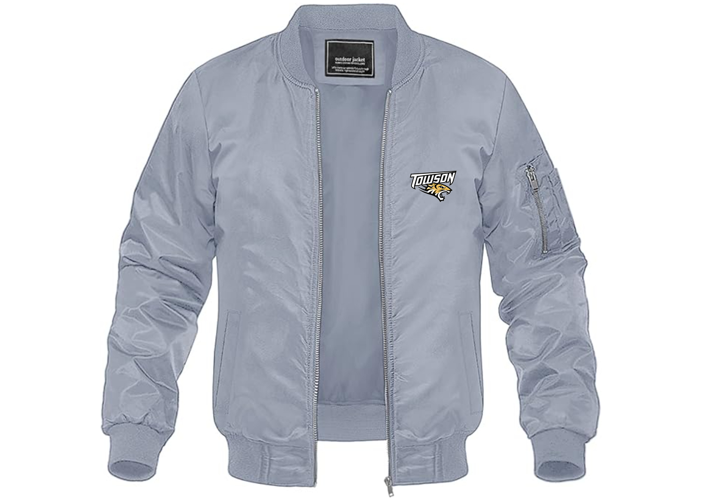 Men's Towson Tigers Lightweight Bomber Jacket Windbreaker Softshell Varsity Jacket Coat
