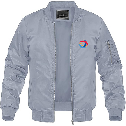 Men's Total Logo Lightweight Bomber Jacket Windbreaker Softshell Varsity Jacket Coat