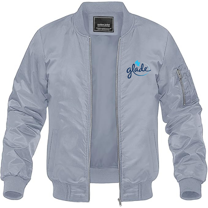 Men's Glade Logo Lightweight Bomber Jacket Windbreaker Softshell Varsity Jacket Coat