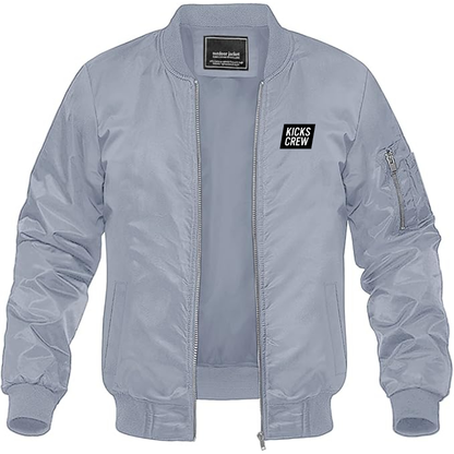 Men's  Kickscrew Logo Lightweight Bomber Jacket Windbreaker Softshell Varsity Jacket Coat