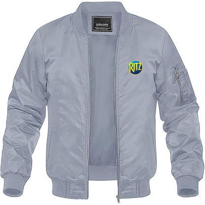 Men's Ritz Crackers Logo Lightweight Bomber Jacket Windbreaker Softshell Varsity Jacket Coat