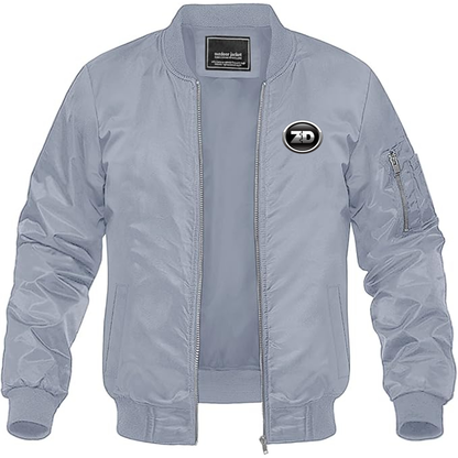 Men's Zhidou  Logo Lightweight Bomber Jacket Windbreaker Softshell Varsity Jacket Coat