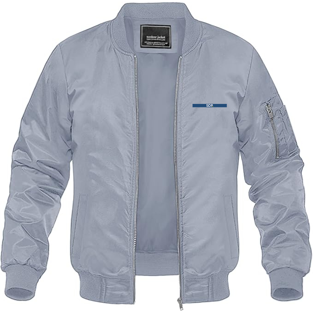 Men's  SDP  Logo  Lightweight Bomber Jacket Windbreaker Softshell Varsity Jacket Coat