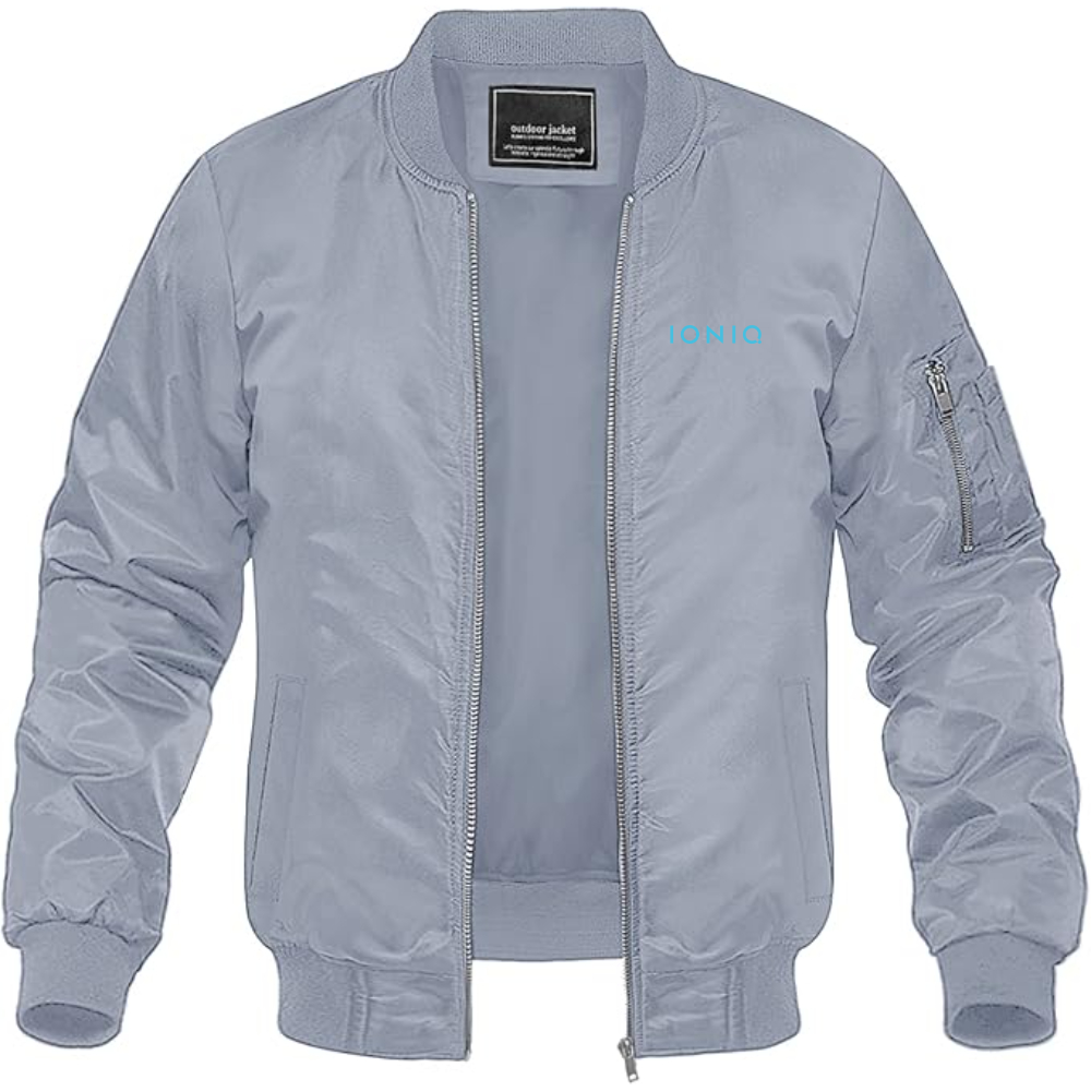 Men's Ioniq Logo Lightweight Bomber Jacket Windbreaker Softshell Varsity Jacket Coat