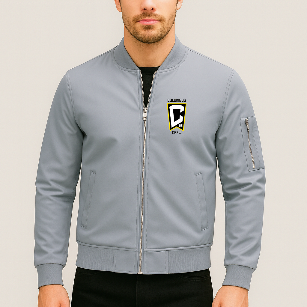 Men's Columbus Crew FC Lightweight Bomber Jacket - Grey