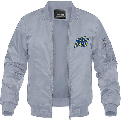 Men's Merrimack Warriors Logo Lightweight Bomber Jacket Windbreaker Softshell Varsity Jacket Coat