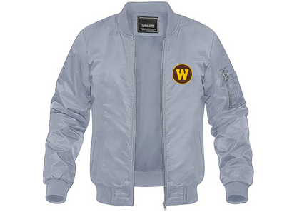 Men's Western Michigan Broncos Lightweight Bomber Jacket Windbreaker Softshell Varsity Jacket Coat