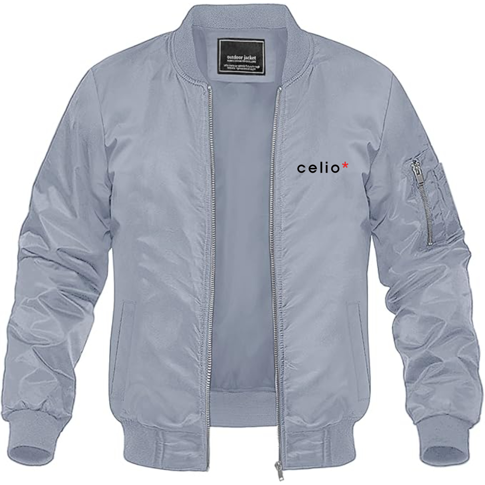 Men's Celio Logo Lightweight Bomber Jacket Windbreaker Softshell Varsity Jacket Coat