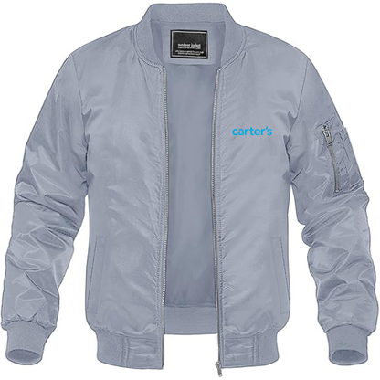 Men's Carters Logo Lightweight Bomber Jacket Windbreaker Softshell Varsity Jacket Coat