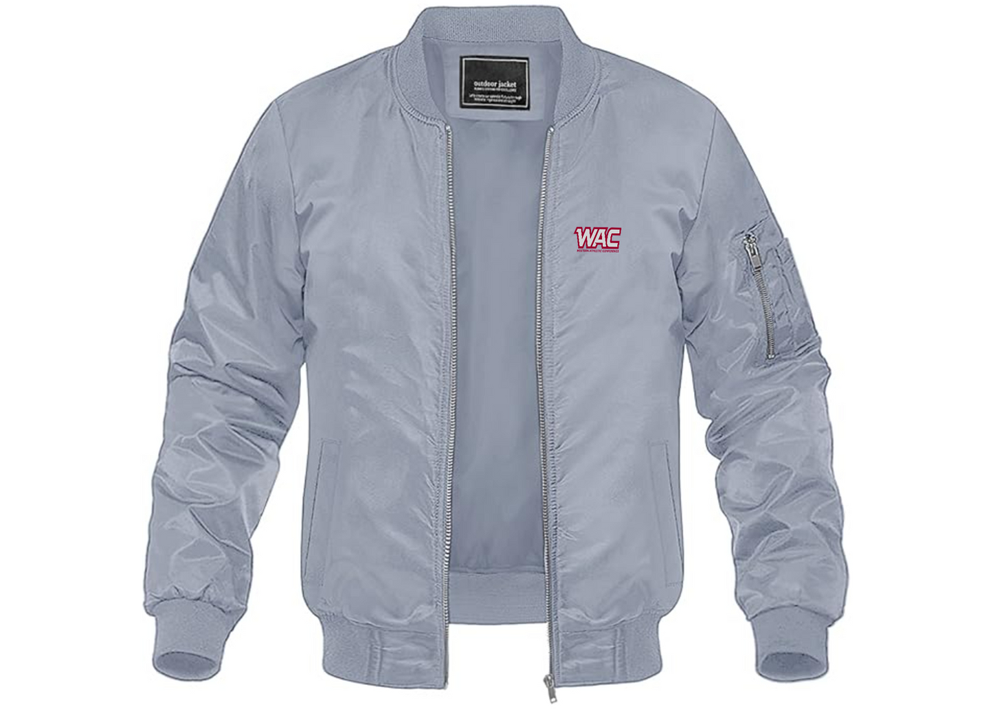 Men's Western Athletic Conference Lightweight Bomber Jacket Windbreaker Softshell Varsity Jacket Coat