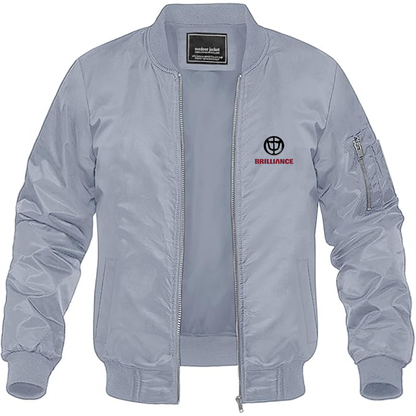 Men's Brilliance Logo Lightweight Bomber Jacket Windbreaker Softshell Varsity Jacket Coat