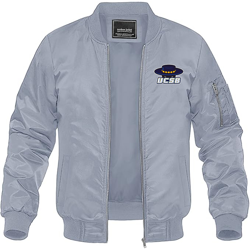 Men's UCSB Gauchos Lightweight Bomber Jacket - Grey