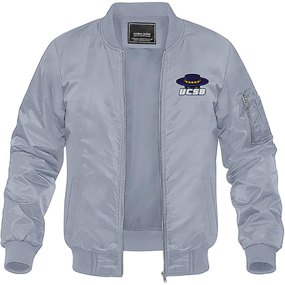 Men's UCSB Gauchos Lightweight Bomber Jacket - Grey