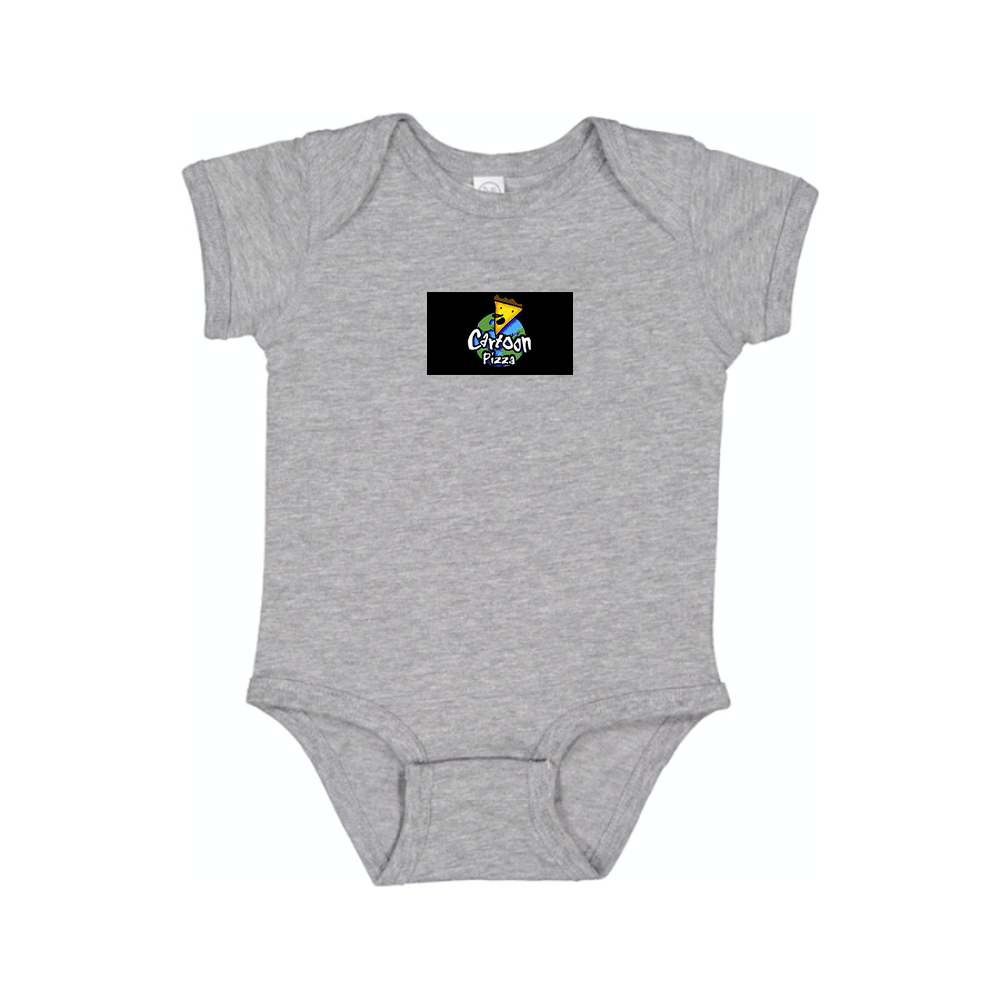 Cartoon Pizza Logo Baby Romper Onesie