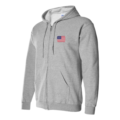 Men's American-Flag-Emoji Zipper Hoodie