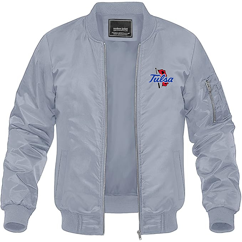 Men's Tulsa Golden Hurricane Lightweight Bomber Jacket - Grey