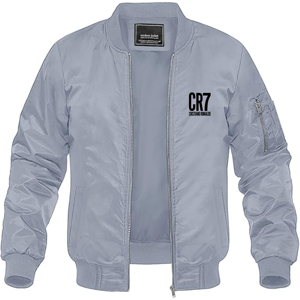Men's CR7 Logo Lightweight Bomber Jacket Windbreaker Softshell Varsity Jacket Coat