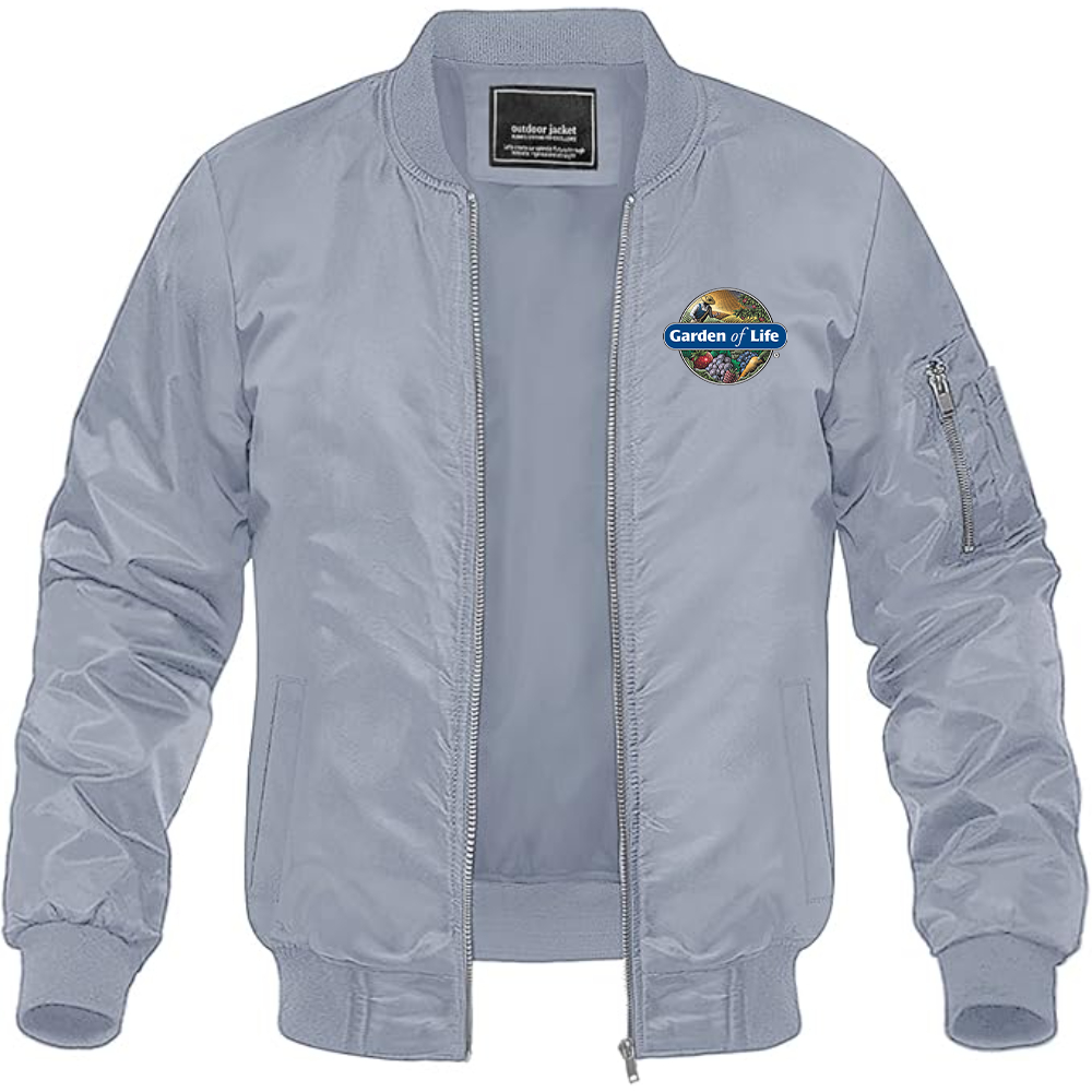 Men's Garden of Life Logo Lightweight Bomber Jacket Windbreaker Softshell Varsity Jacket Coat